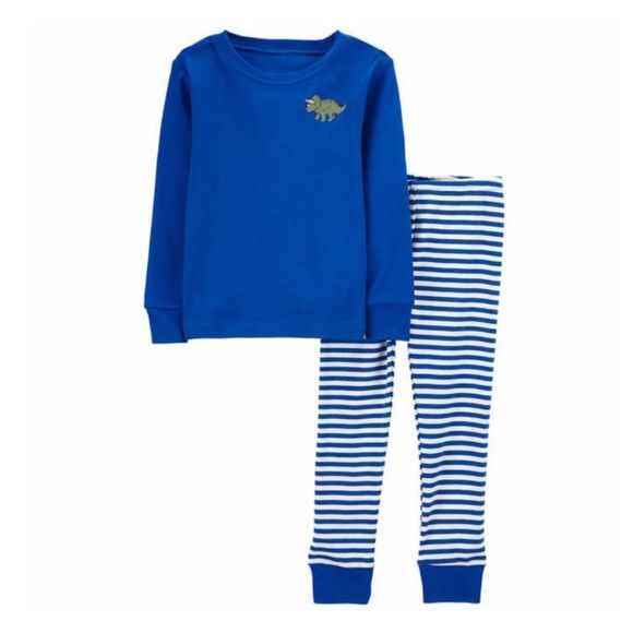 NEW Carters Kids 4-piece Pajamas T REX and a TRICERATOP Dinosaur Size 5 - Picture 2 of 5